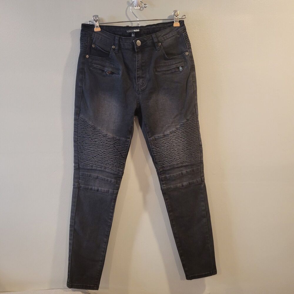 Fashion Nova Black Skinny Jeans High Rise Size 5 Junior